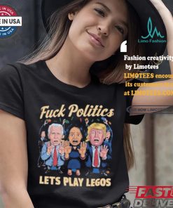Kamala Harris Joe Biden And Donald Trump Fck Politics Lets Play Legos Maga America Politics Polo Athletic T shirt