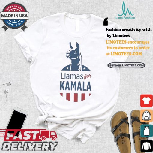 Kamala Harris Llama Political Democrat Dad Childless Cat Lady T shirt