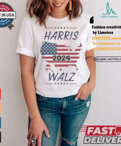 Kamala Harris Tim Walz 2024 Election America Map T shirt