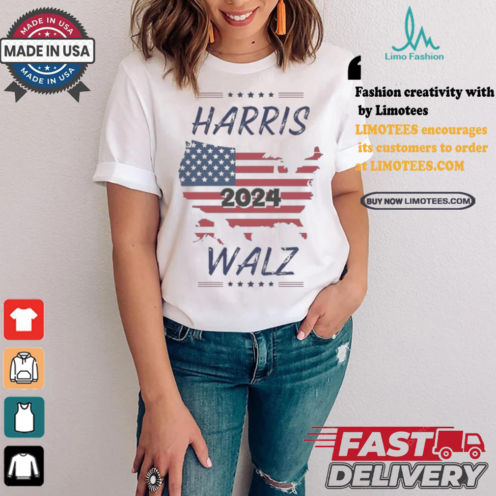 Kamala Harris Tim Walz 2024 Election America Map T shirt Kamala Harris Tim Walz 2024 Election America Map T shirt