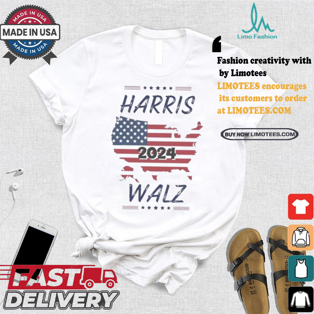 Kamala Harris Tim Walz 2024 Election America Map T shirt Kamala Harris Tim Walz 2024 Election America Map T shirt