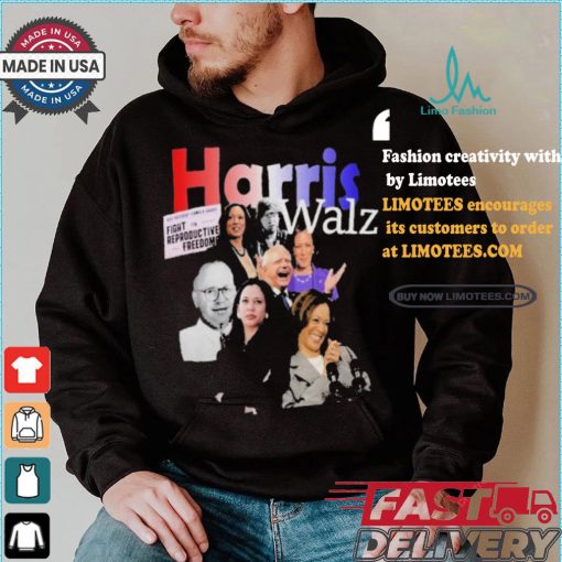 Kamala Harris Tim Walz Retro Bootleg Style Photography Vice President Kamala Harris Fight For Reproductive Freedom T shirt