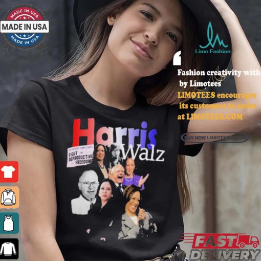 Kamala Harris Tim Walz Retro Bootleg Style Photography Vice President Kamala Harris Fight For Reproductive Freedom T shirt
