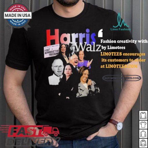 Kamala Harris Tim Walz Retro Bootleg Style Photography Vice President Kamala Harris Fight For Reproductive Freedom T shirt
