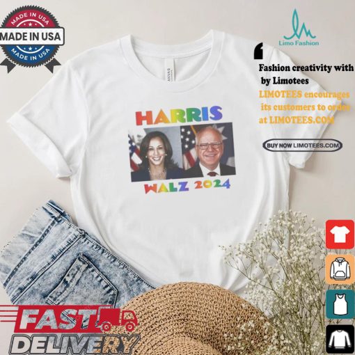 Kamala Harris Walz 2024 Rainbow Gaay Pride America President T shirt