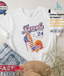 Kamala Harris We’re Not Going Back American Flag High Heels Trample Orange T shirt