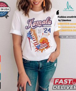 Kamala Harris We’re Not Going Back American Flag High Heels Trample Orange T shirt
