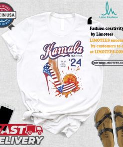 Kamala Harris We’re Not Going Back American Flag High Heels Trample Orange T shirt