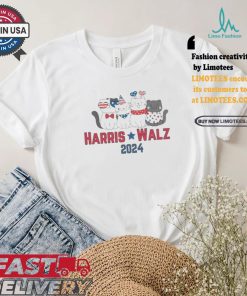 Kamala Tim Patriotic Cats Childless Cat Lady Votes Election 2024 Harris Walz T shirt