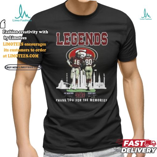 Legends The 49ers Of San Francisco Thank You For The Memories T Shirt