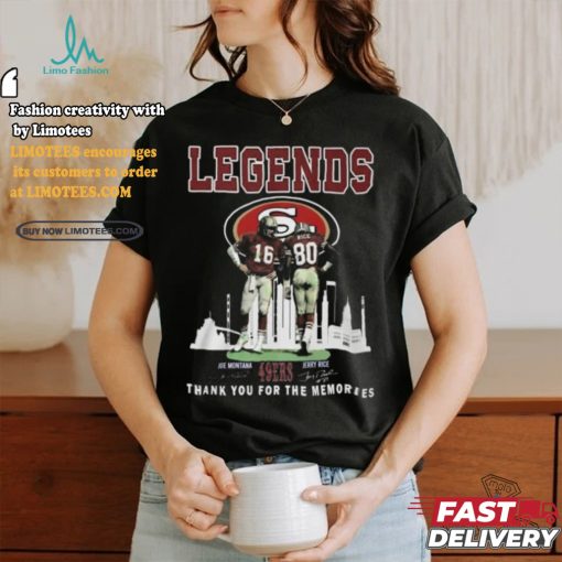 Legends The 49ers Of San Francisco Thank You For The Memories T Shirt