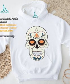 Light Yellow Sugar Skull With Flowers T Shirt