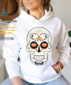 Light Yellow Sugar Skull With Flowers T Shirt