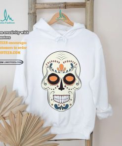 Light Yellow Sugar Skull With Flowers T Shirt