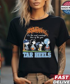 Logo Tar Heels Snoopy Fall It’s Most Wonderful Time Of The Year Shirt