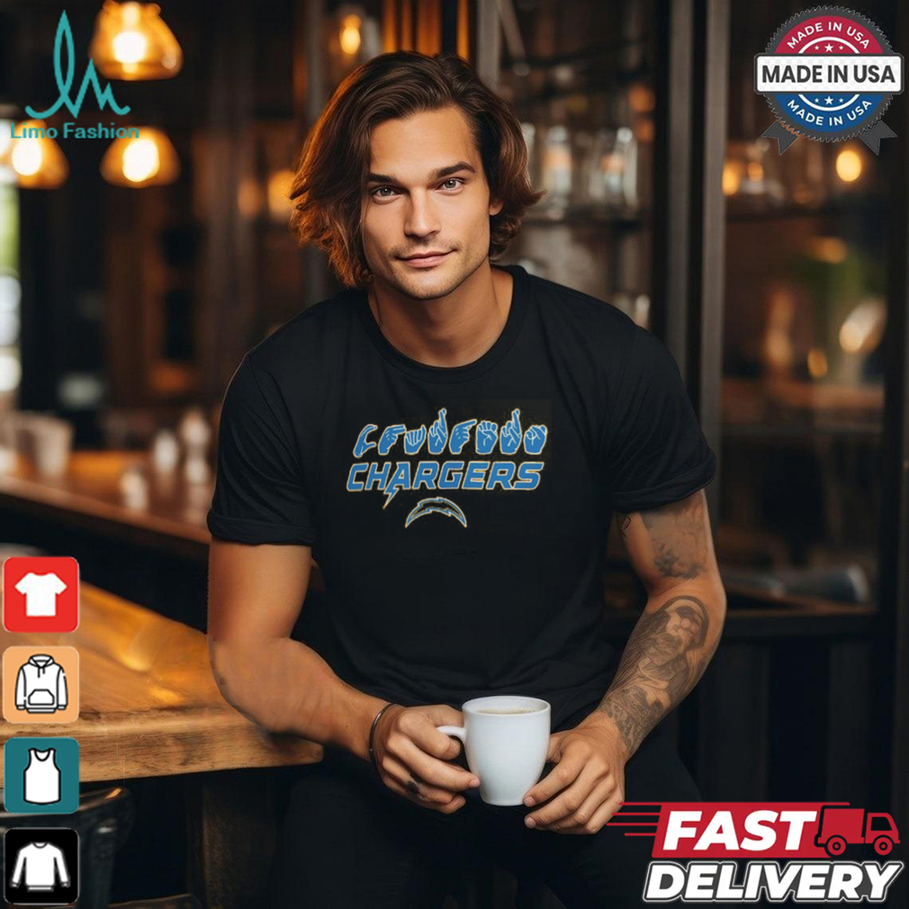 Los Angeles Chargers The NFL ASL Collection by Love Sign American Sign Language T Shirt Los Angeles Chargers The NFL ASL Collection by Love Sign American Sign Language T Shirt