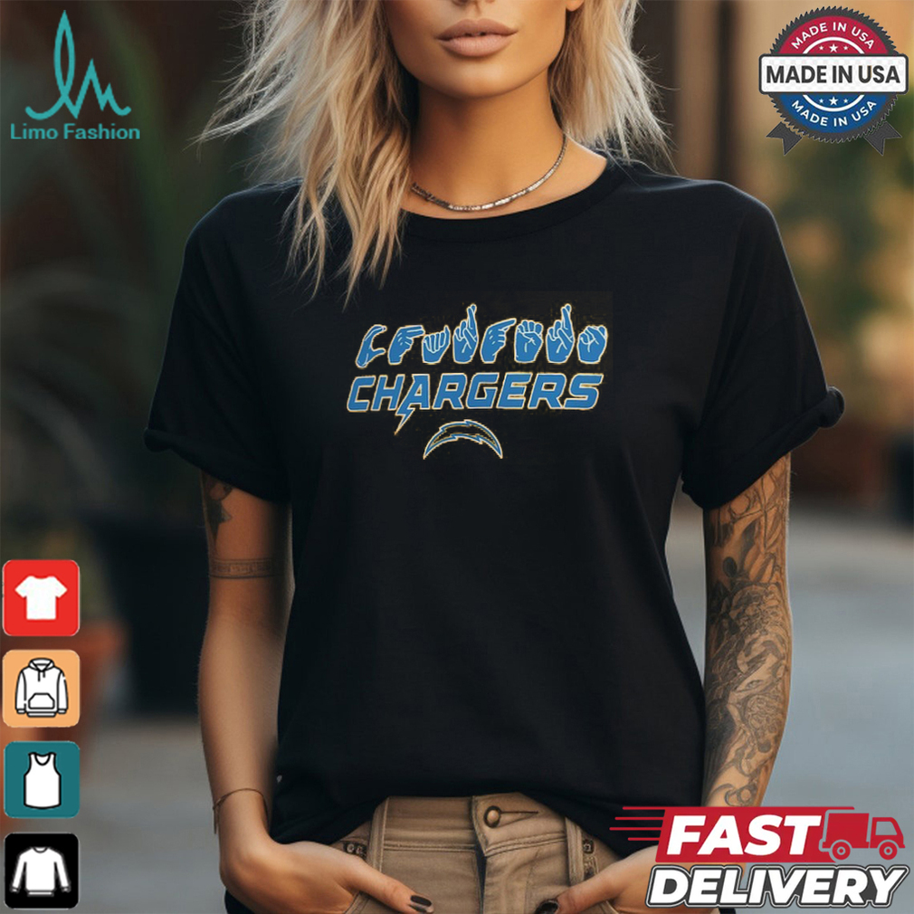 Los Angeles Chargers The NFL ASL Collection by Love Sign American Sign Language T Shirt Los Angeles Chargers The NFL ASL Collection by Love Sign American Sign Language T Shirt