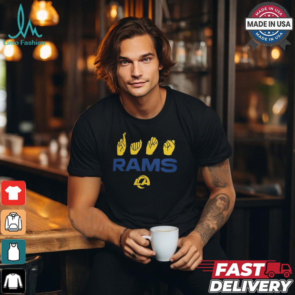 Los Angeles Rams The NFL ASL Collection by Love Sign American Sign Language T Shirt Los Angeles Rams The NFL ASL Collection by Love Sign American Sign Language T Shirt