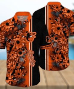 MLB Baltimore Orioles Floral Print Hawaiian Shirt