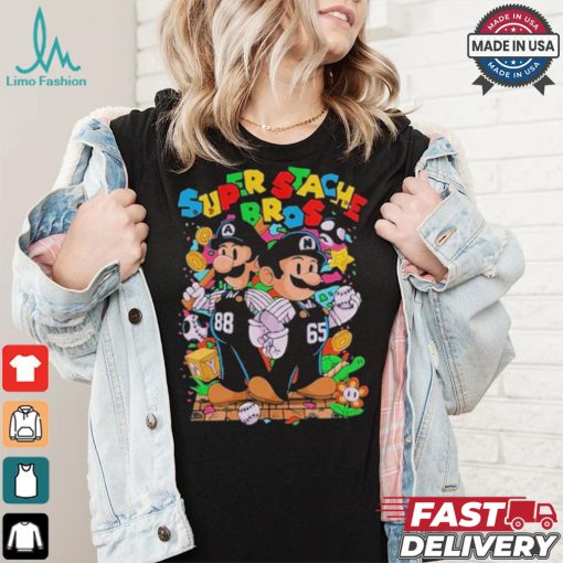 Mario And Luigi Super Stache Bros Baseball Mlb T shirt