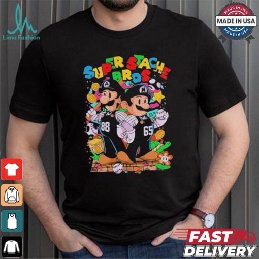 Mario And Luigi Super Stache Bros Baseball Mlb T shirt