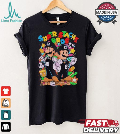 Mario And Luigi Super Stache Bros Baseball Mlb T shirt