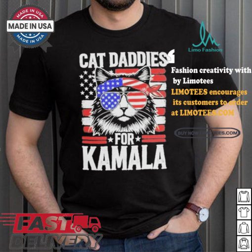 Men Kamala Cat Daddies For Kamala USA Flag Shirt