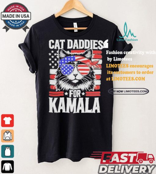 Men Kamala Cat Daddies For Kamala USA Flag Shirt