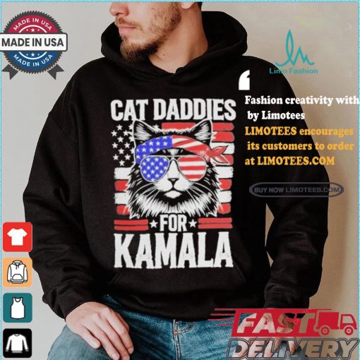 Men Kamala Cat Daddies For Kamala USA Flag Shirt