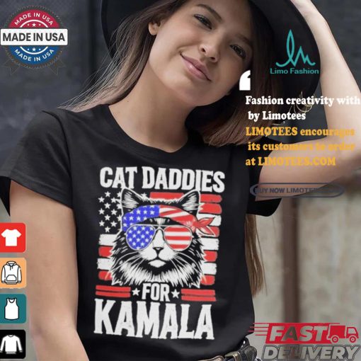 Men Kamala Cat Daddies For Kamala USA Flag Shirt