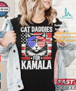 Men Kamala Cat Daddies For Kamala USA Flag Shirt
