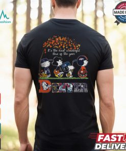 Men's Denver Sport Peanuts Characters Fall It’s The Most Wonderful Time Of The Year Shirt