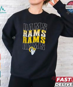 Men's Starter Black Los Angeles Rams Four Team Name Logo T Shirt