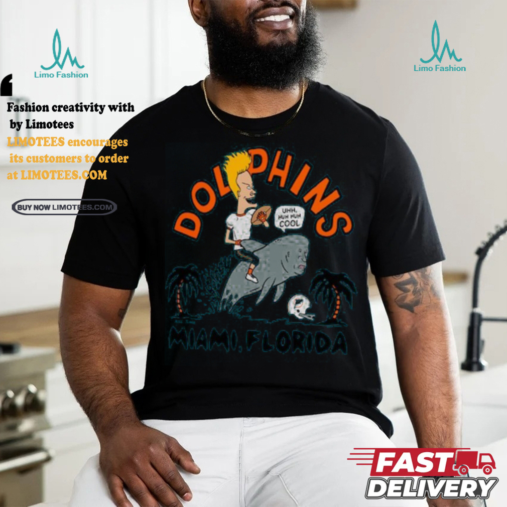 Miami Dolphins NFL x Homage x Beavis and Butt Head Unisex Tri Blend T Shirt Miami Dolphins NFL x Homage x Beavis and Butt Head Unisex Tri Blend T Shirt