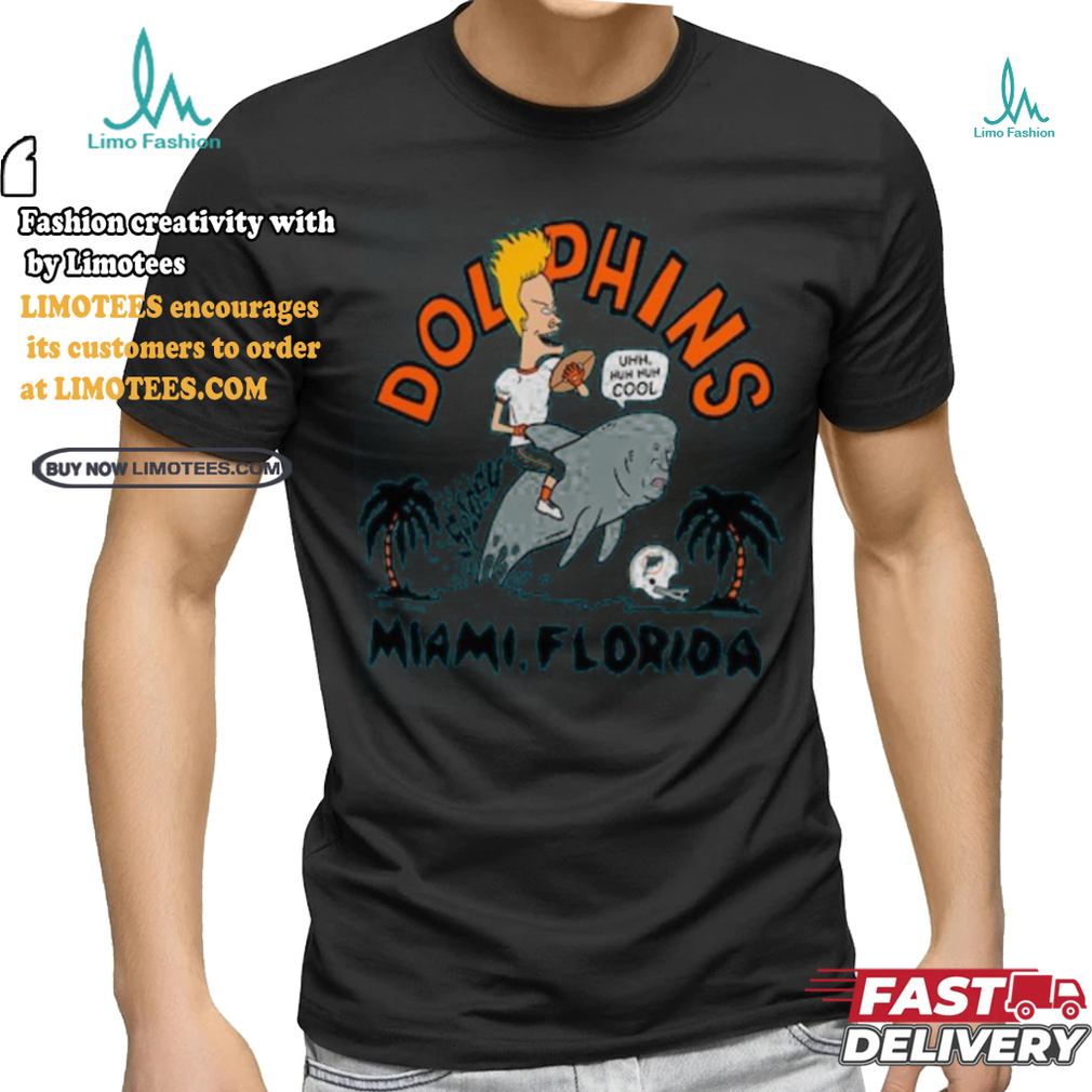 Miami Dolphins NFL x Homage x Beavis and Butt Head Unisex Tri Blend T Shirt Miami Dolphins NFL x Homage x Beavis and Butt Head Unisex Tri Blend T Shirt