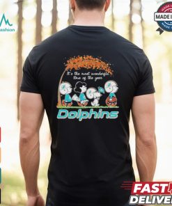 Miami Dolphins Peanuts Charlie Browns And Snoopy In Fall T Shirt