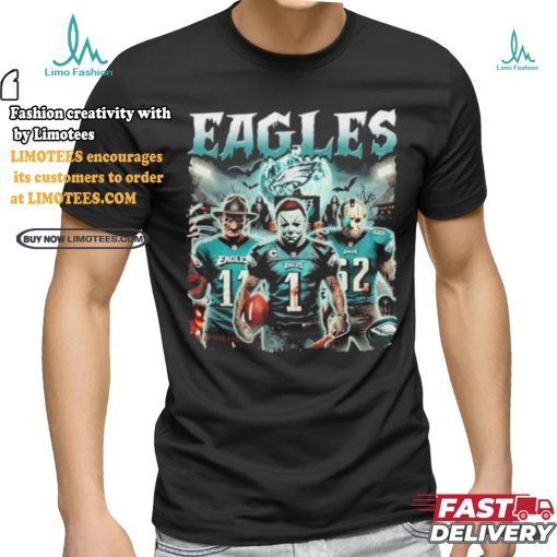 Michael Myers 1 Jason Voorhees 62 Freddy Krueger 11 Eagles Philadelphia Halloween Shirt