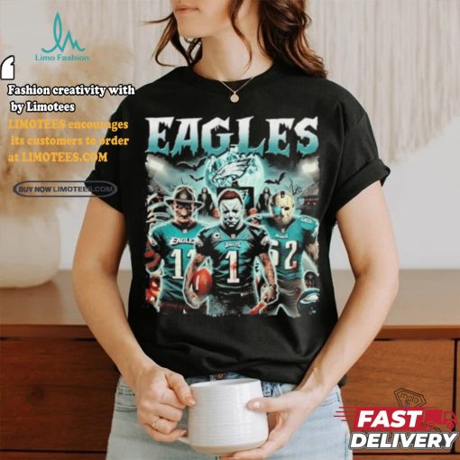 Michael Myers 1 Jason Voorhees 62 Freddy Krueger 11 Eagles Philadelphia Halloween Shirt