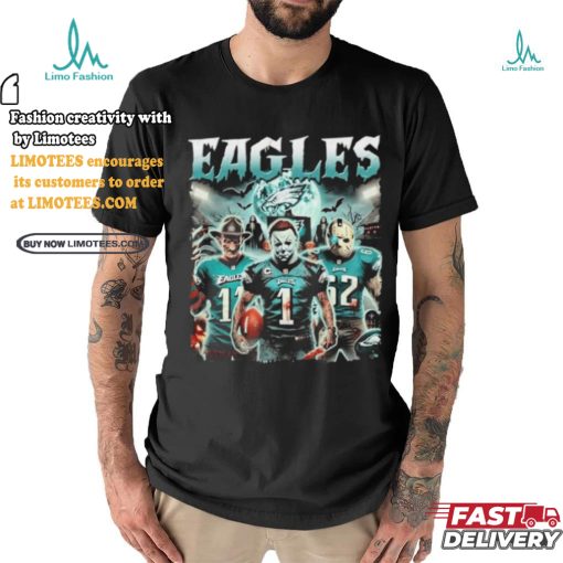 Michael Myers 1 Jason Voorhees 62 Freddy Krueger 11 Eagles Philadelphia Halloween Shirt