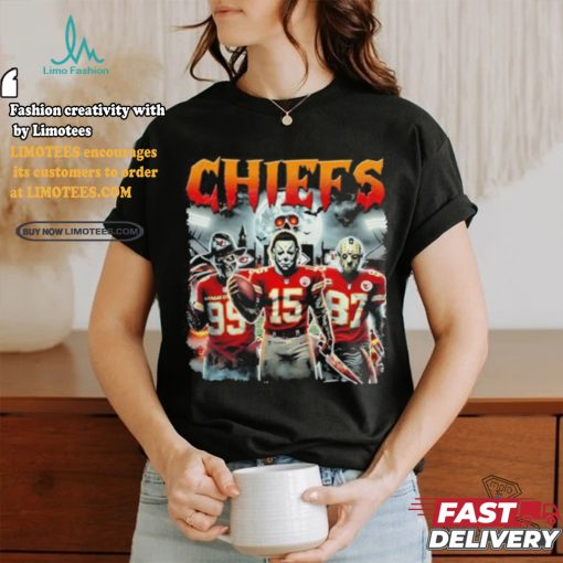 Michael Myers 15 Jason Voorhees 87 Freddy Krueger 99 Kansas City Chiefs Halloween Shirt