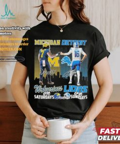 Michigan Donovan Edwards And Detroit Jared Goff On Saturdays And On Sundays Shirt