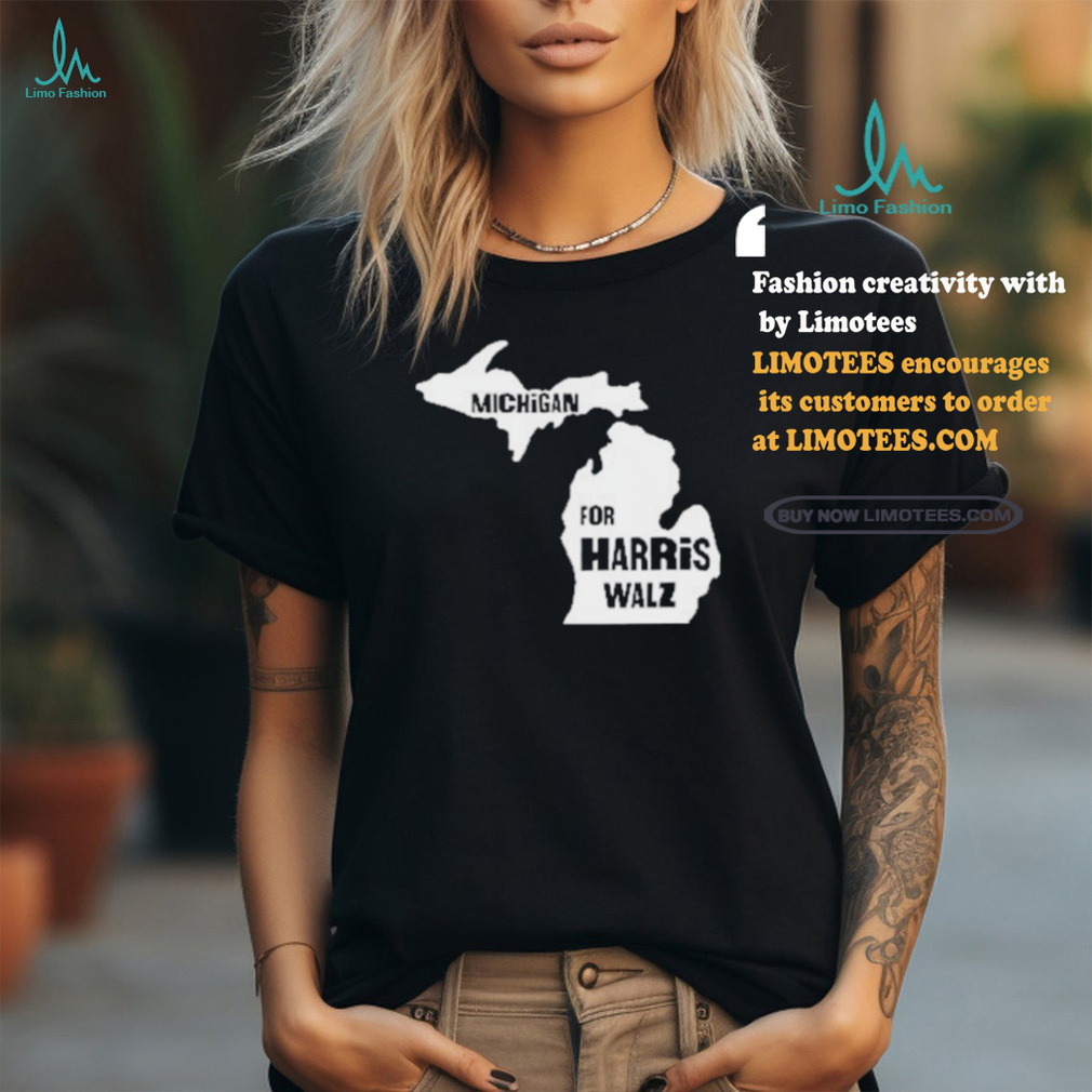 Michigan Map for Harris Walz 2024 T Shirt Michigan Map for Harris Walz 2024 T Shirt