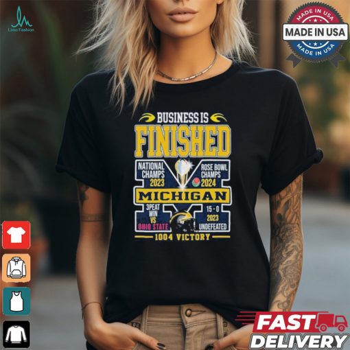 Michigan Wolverines Business Is Finished 1004 Victory Fan T Shirt