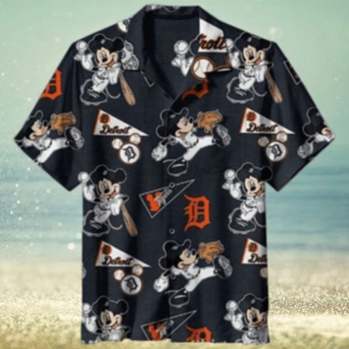 Mickey Play Ball Detroit Tigers Hawaiian Shirt