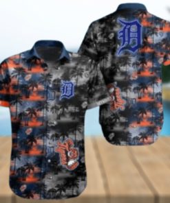 Midnight Palm Detroit Tigers Hawaiian Shirt