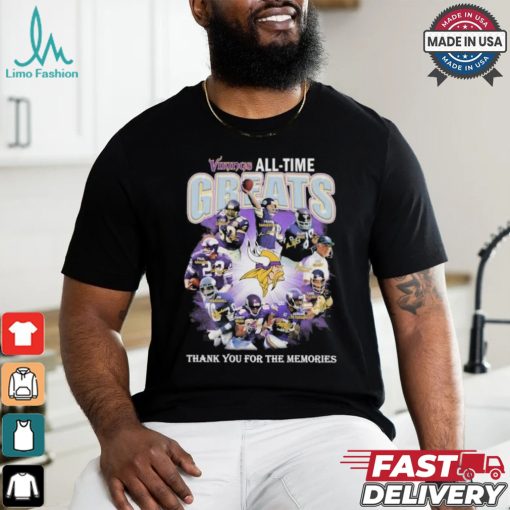 Minnesota Vikings All time Greats Team Thank You For The Memories Signatures Shirt