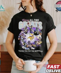 Minnesota Vikings All time Greats Team Thank You For The Memories Signatures Shirt