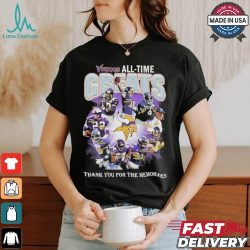 Minnesota Vikings All time Greats Team Thank You For The Memories Signatures Shirt