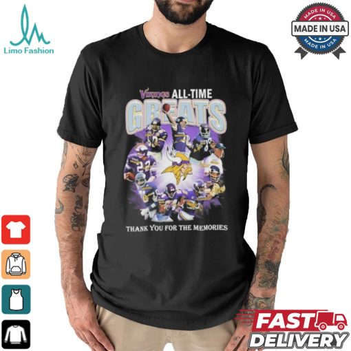 Minnesota Vikings All time Greats Team Thank You For The Memories Signatures Shirt