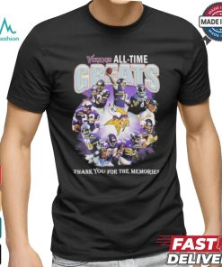 Minnesota Vikings All time Greats Team Thank You For The Memories Signatures Shirt